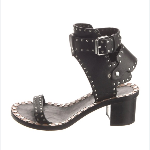 Isabel Marant Black Gladiator Sandals with Studded Detailing - Picture 1 of 2